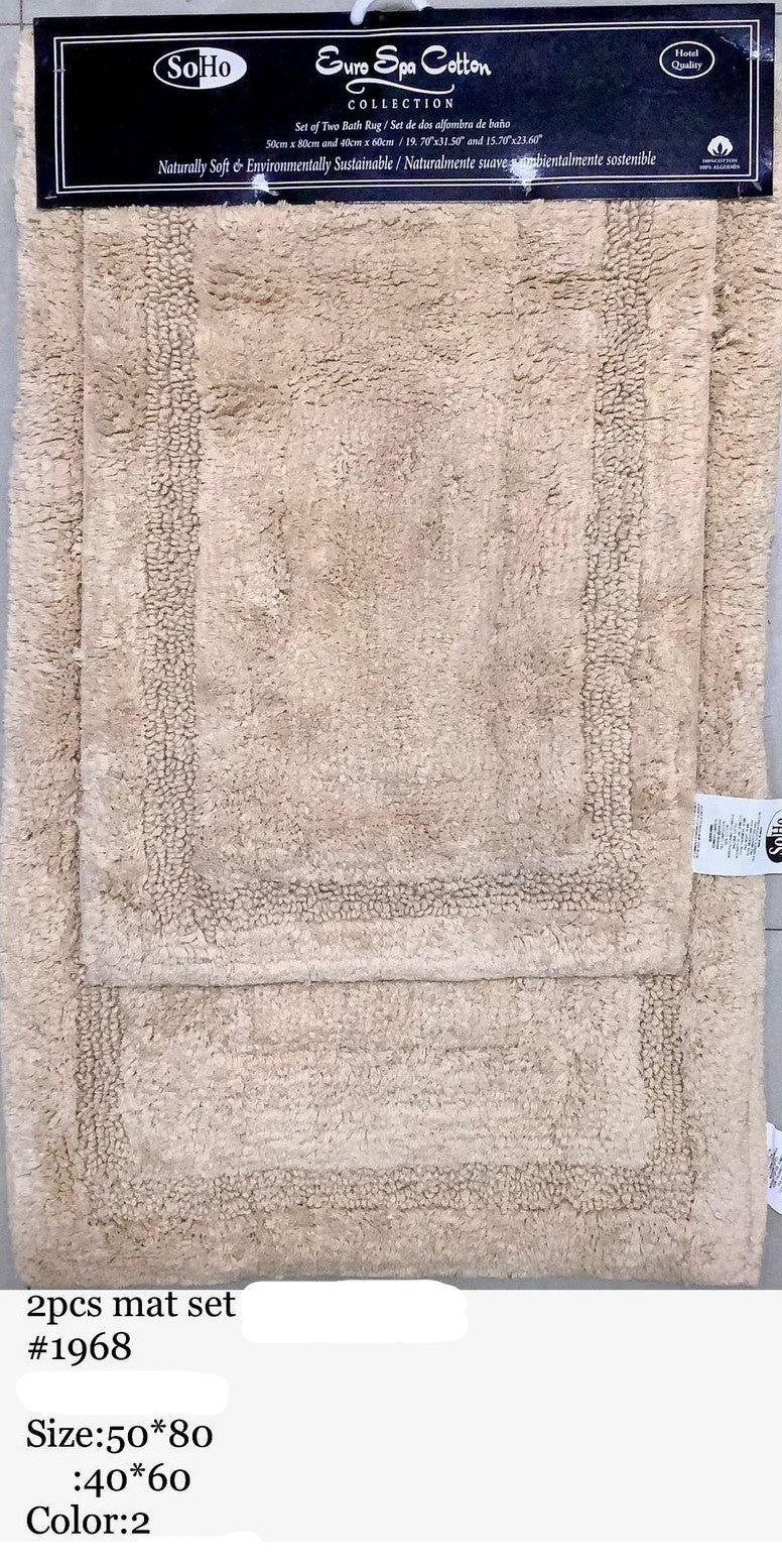 SOHO Floor Mat Bathroom 1968 2PCS Set 20" X 32" 50X80CM 16" X 24" 40X60CM
