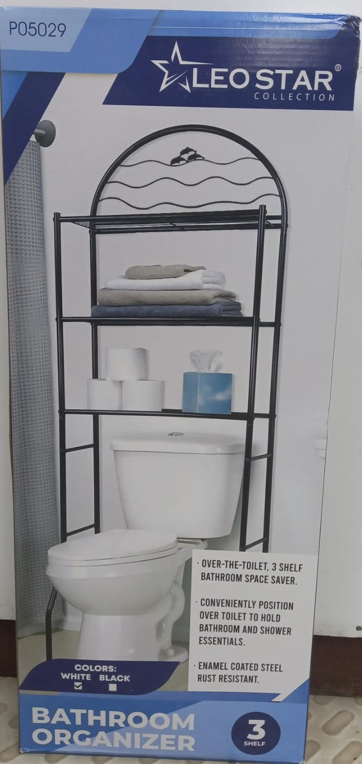 LEOSTAR Bathroom Rack Leo Star 72236269 P05029 White Over Toilet Shelf Organizer