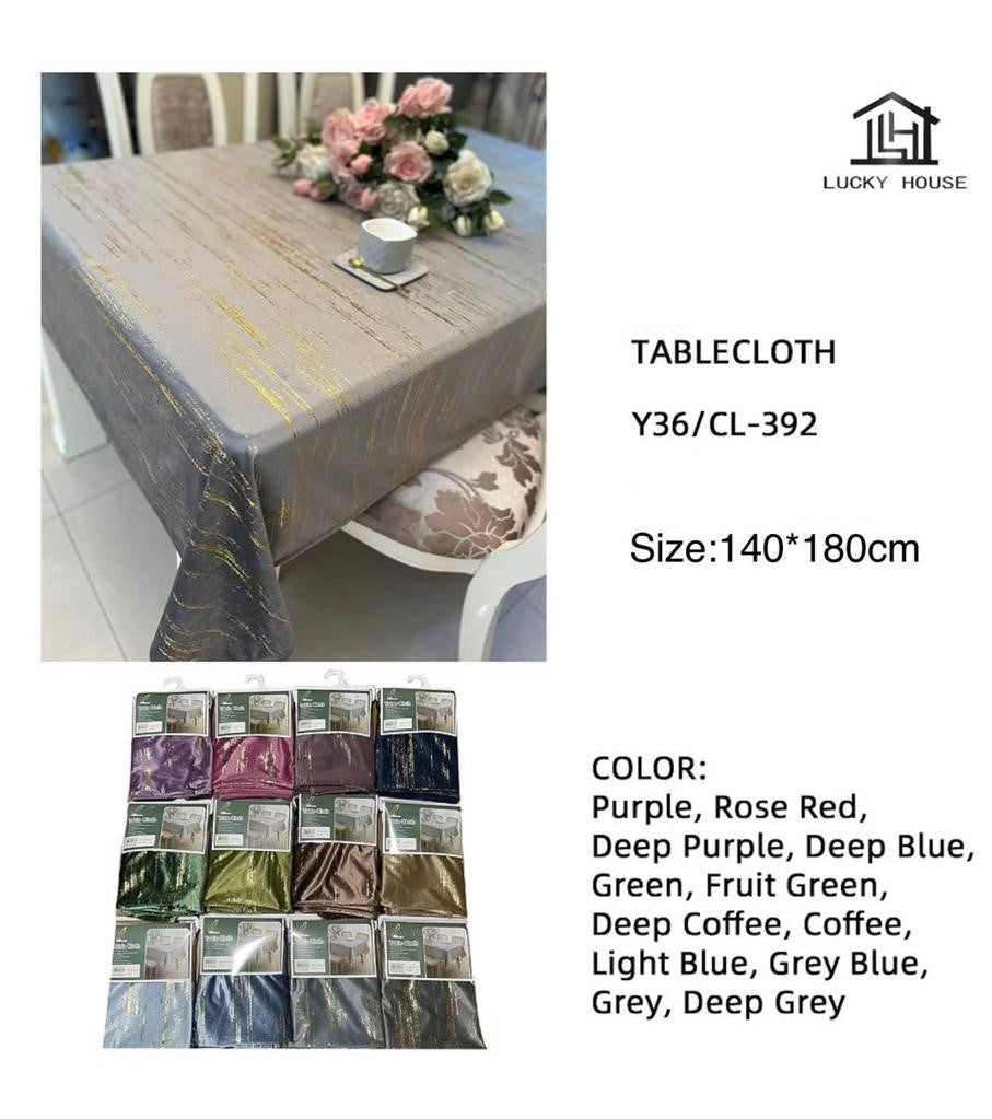 Table Cloth Y36 CL-392 55" X 71" 140X180CM Lucky House