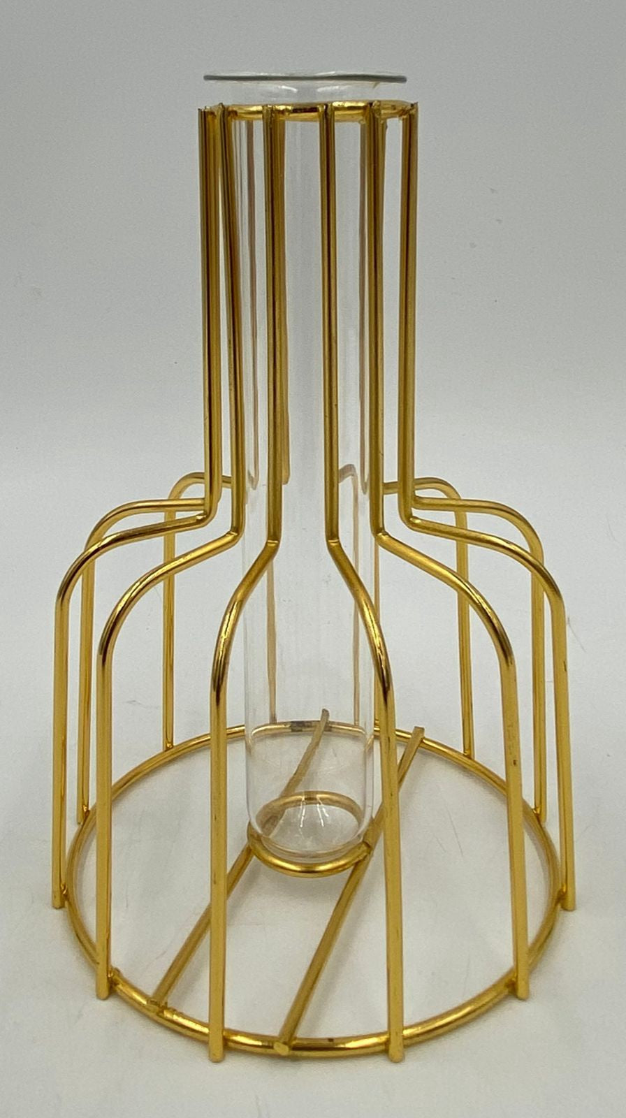 Vase Y37 HP-584 Metal and Glass Gold