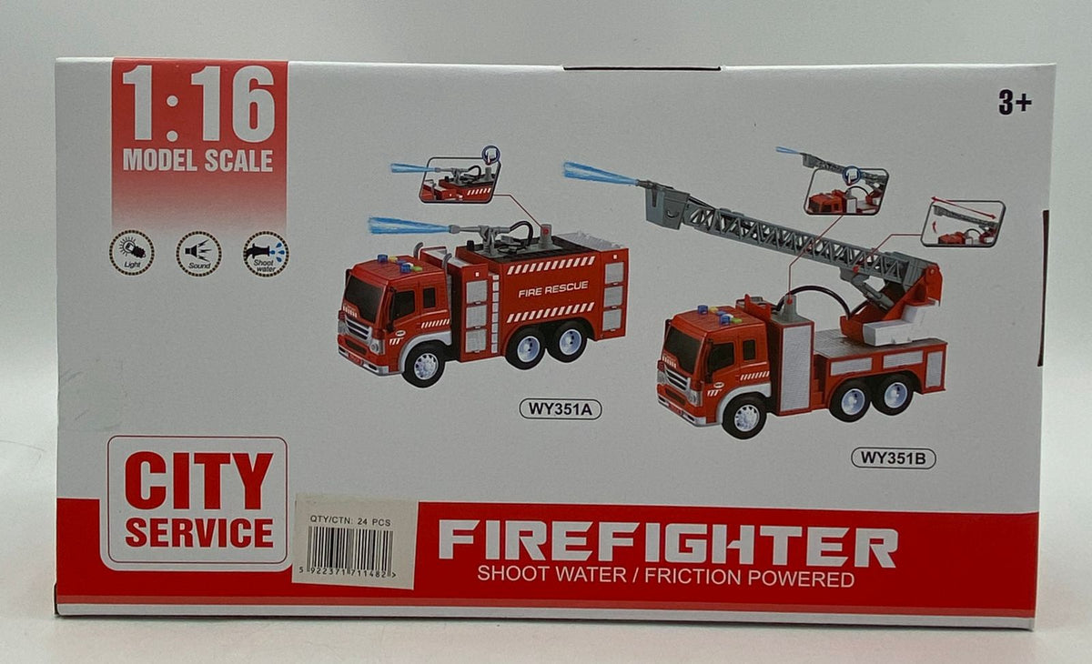 GENERIC Toy Fire Fighting Truck City Rescue Service 1: 16 Scale Wenyi Open Door Friction Powered WY351B CXL200-7D