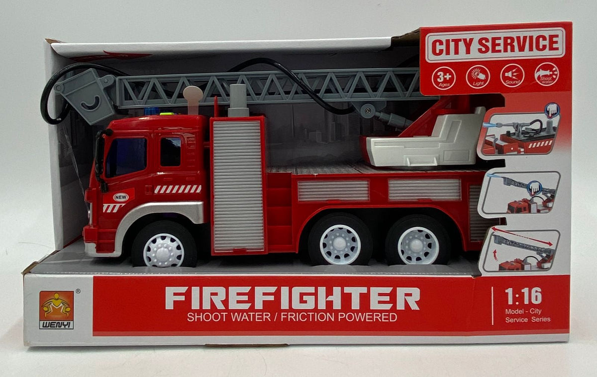 GENERIC Toy Fire Fighting Truck City Rescue Service 1: 16 Scale Wenyi Open Door Friction Powered WY351B CXL200-7D