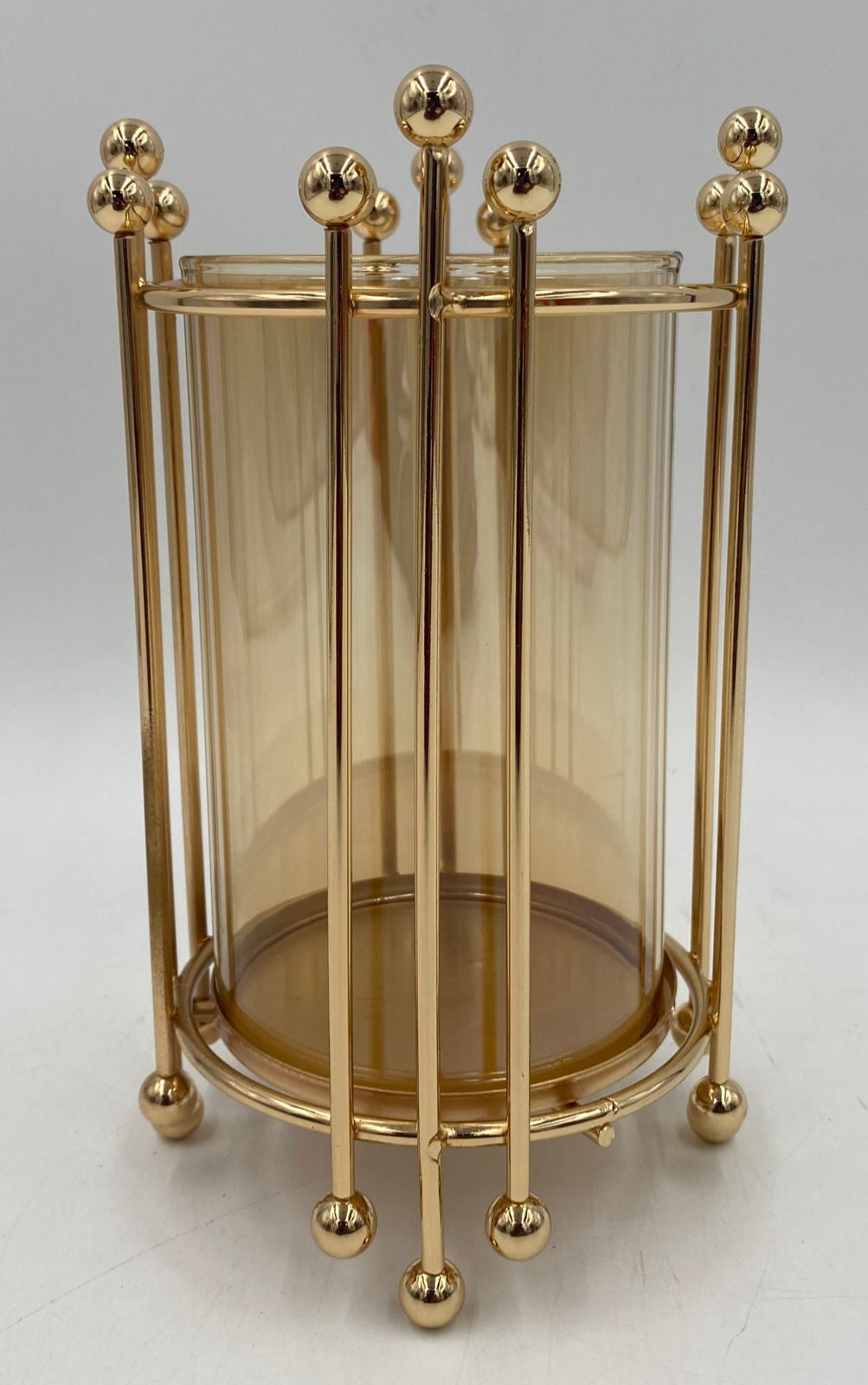 Vase Y37 HP-587 Metal and Glass Gold