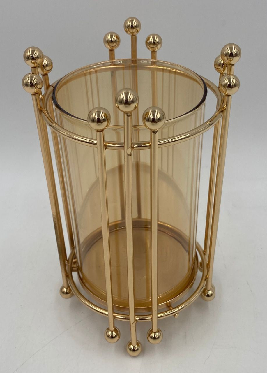Vase Y37 HP-587 Metal and Glass Gold