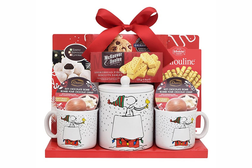 Peanuts Hot Chocolate Gift Set with Ceramic Cookie Canister and 2PCS Mugs 1742299