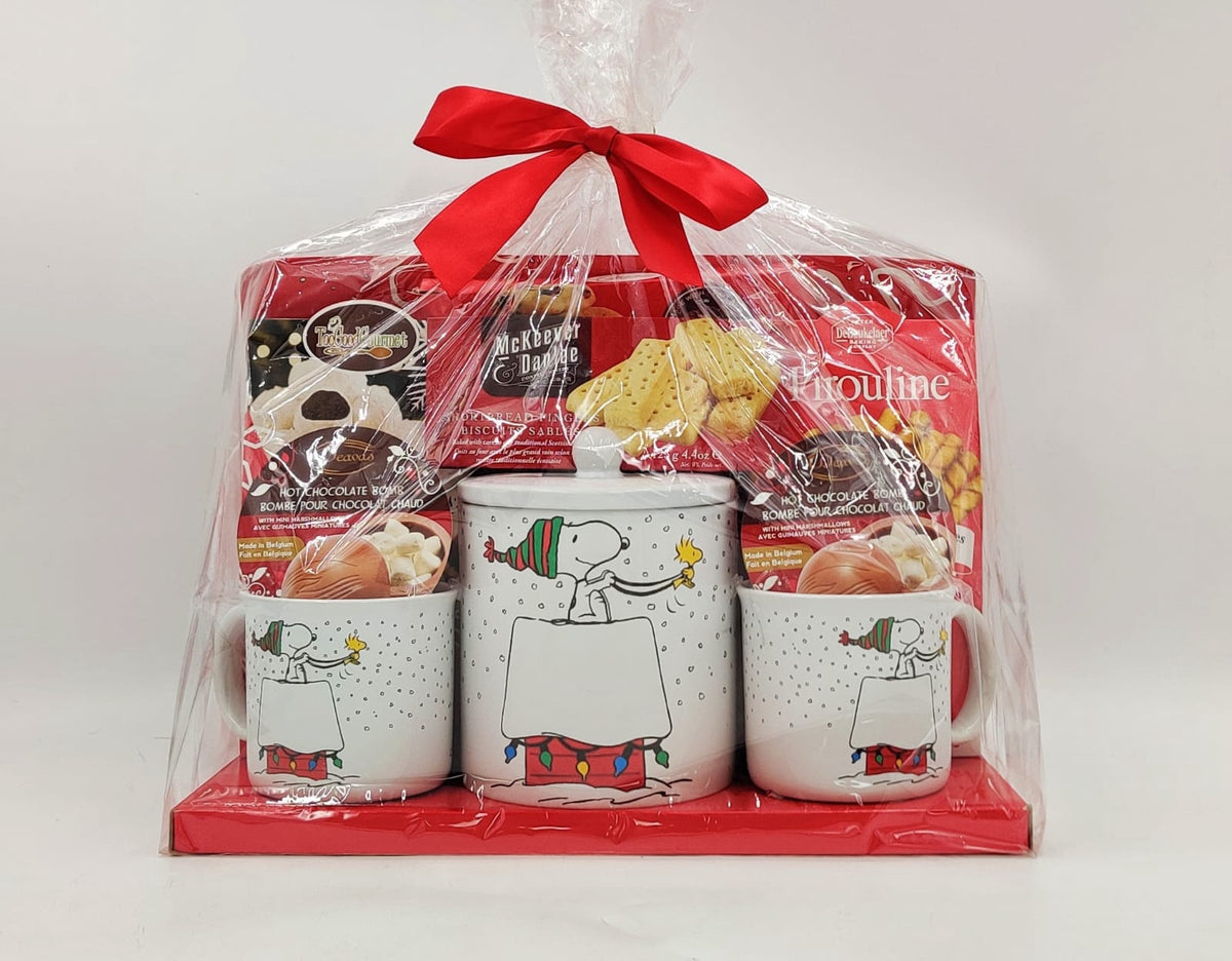 Peanuts Hot Chocolate Gift Set with Ceramic Cookie Canister and 2PCS Mugs 1742299