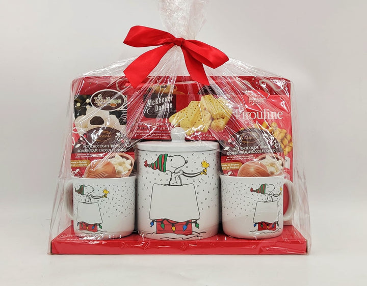 Peanuts Hot Chocolate Gift Set with Ceramic Cookie Canister and 2PCS Mugs 1742299