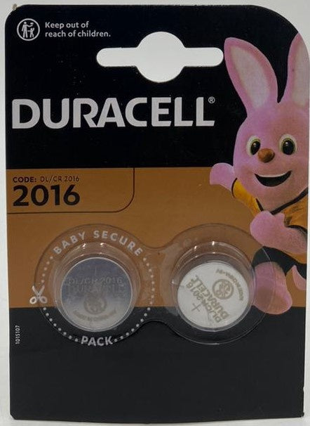 DURACELL Battery Lithium Coin CR2016 DL/CR2016 2PCS Pack