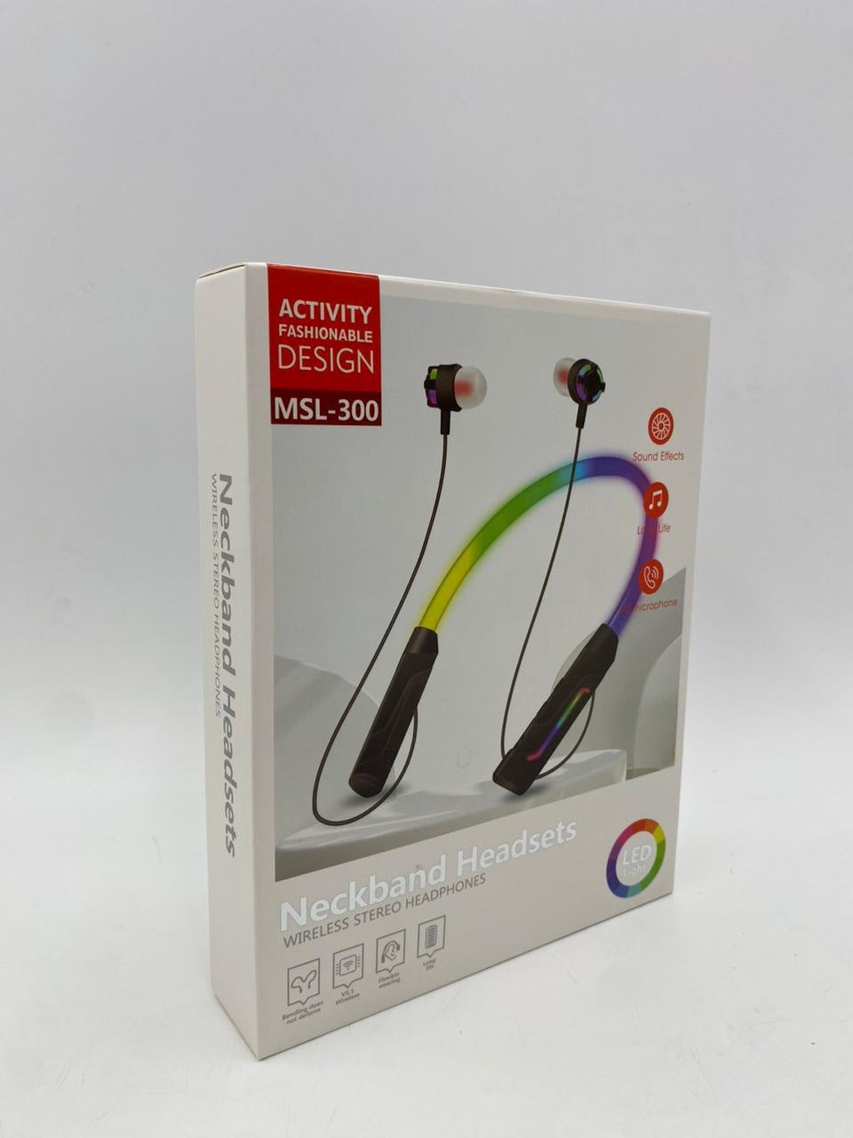 GENERIC Headphones Neckband Bluetooth Headset MSL-300 LED