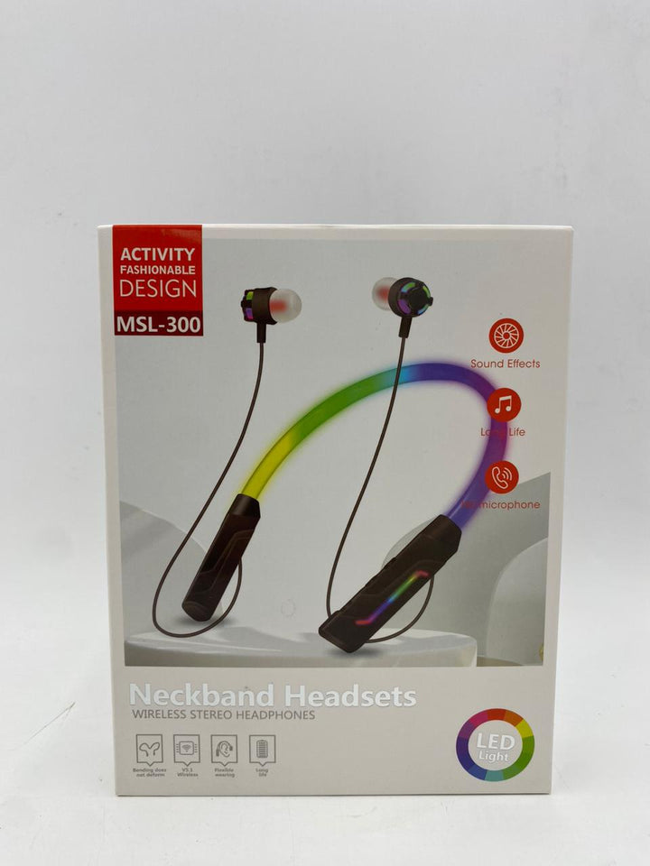 GENERIC Headphones Neckband Bluetooth Headset MSL-300 LED