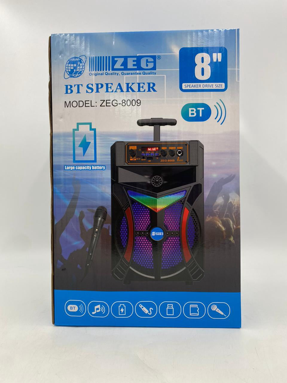 GENERIC Speaker Box Zeg 8" ZEG-8009 Bt (Powered) Active Rechargeable