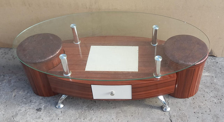 Glass Table Model: A04 A Wood with 2PCS Stool