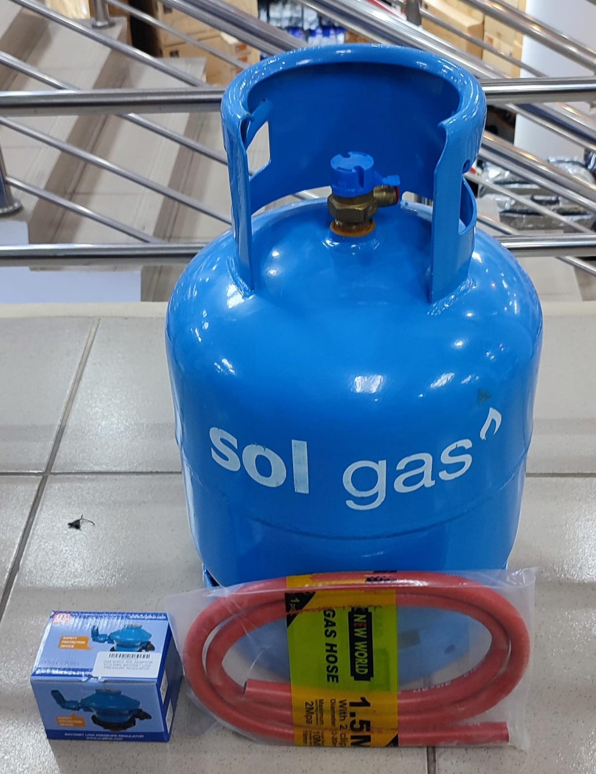 SOL Gas Shell Bottle + Gas + Adaptor + Hose + 2CLIPS Complete Kit