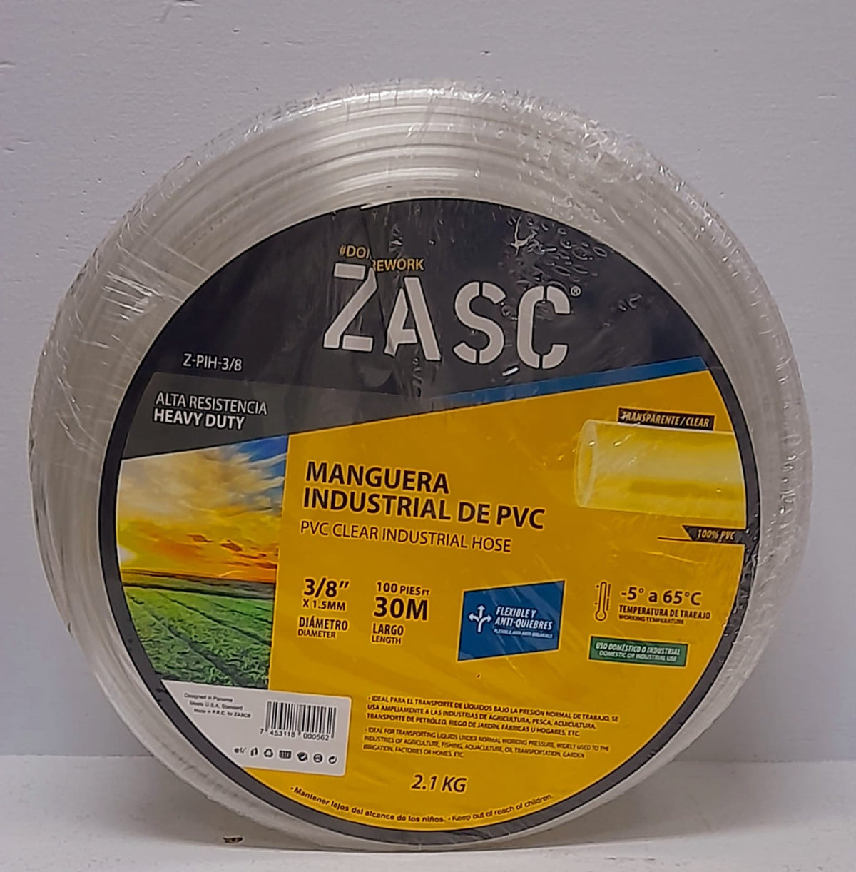 ZASC Hose Clear 3/8" 30M Roll Z-PIH-3/8