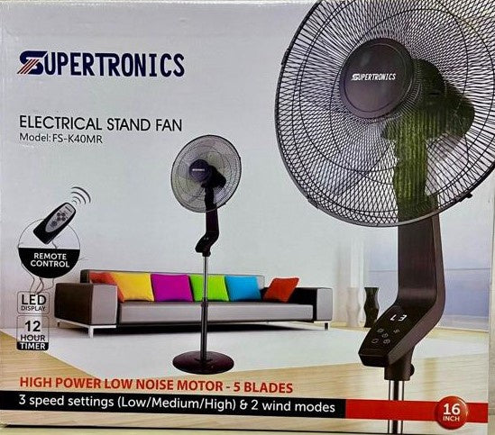 SUPERTRONICS Fan 16" Stand FS-K40MR with Remote