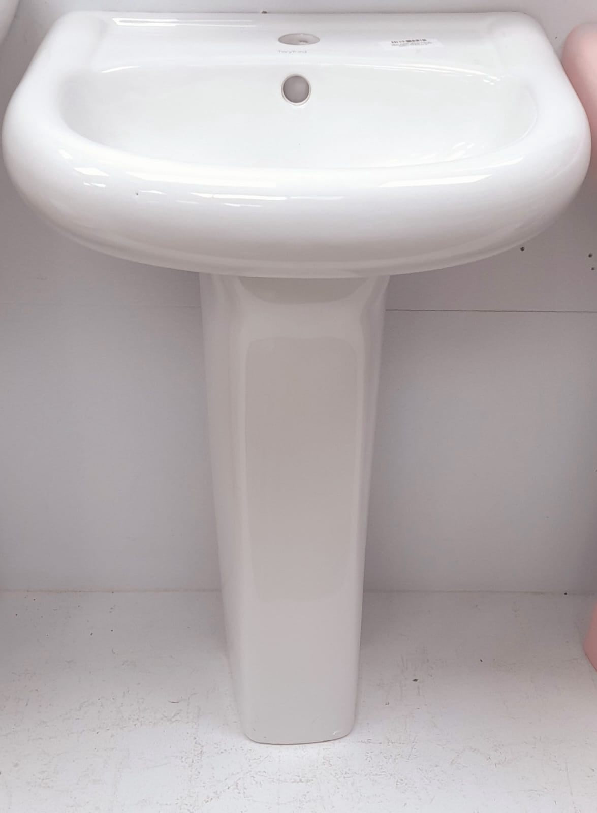 TWYFORD Sink Ware W/PEDESTAL White 1 Hole Small 17.5" X14.5"