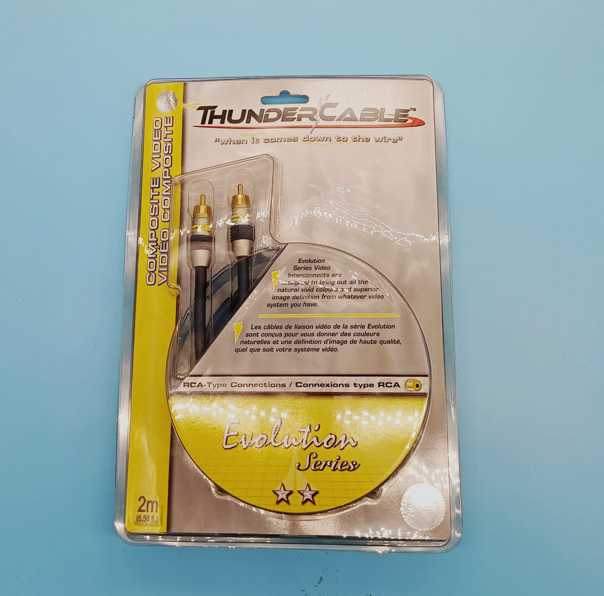 THUNDER CABLE Lead 1 Rca Male to 1 Rca Male 6.56' EVV-2M Video Yellow