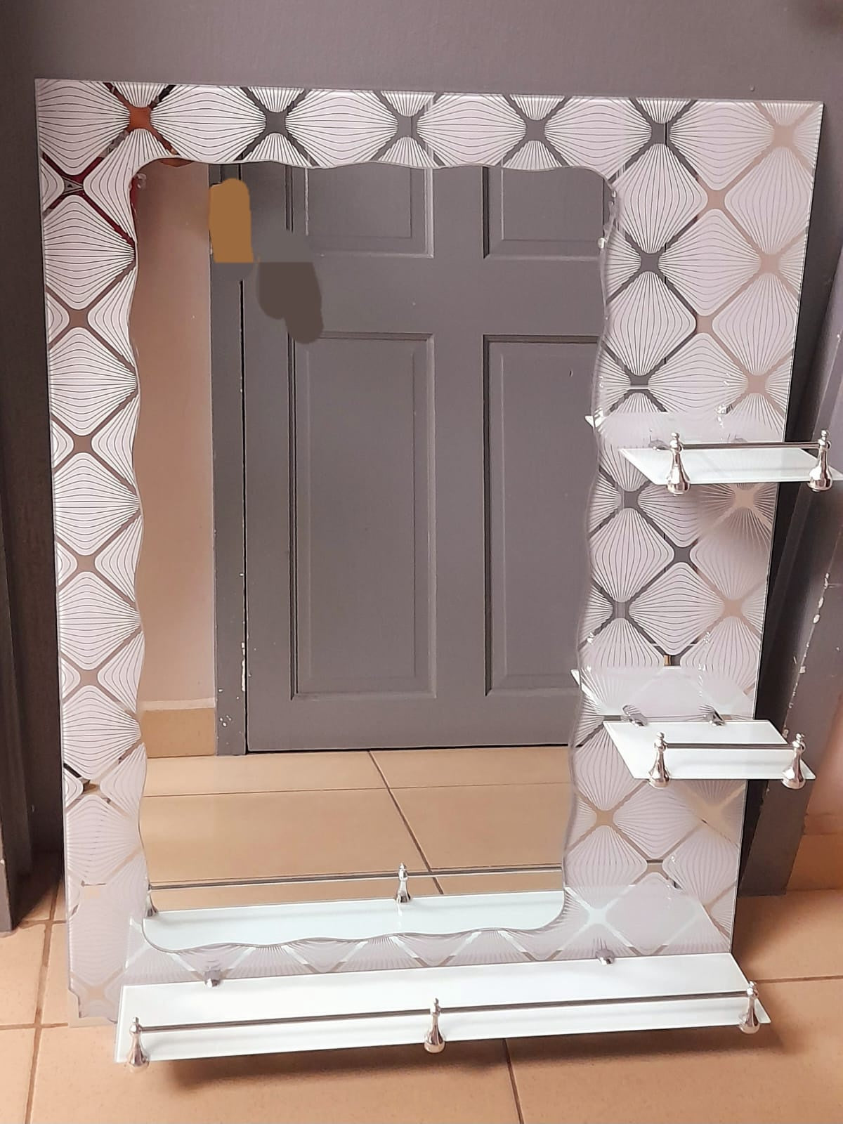 Mirror Decorative with Shelves NSC-2640 White