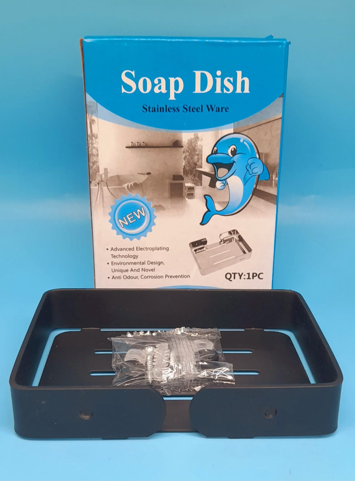 Soap Dish Black Stainless Steel Heavy NSC-2545