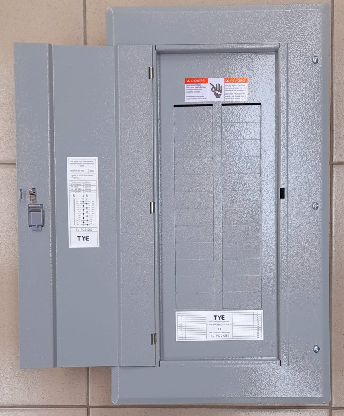 TYE Breaker Panel 24 X 48 150AMPS Flush Type