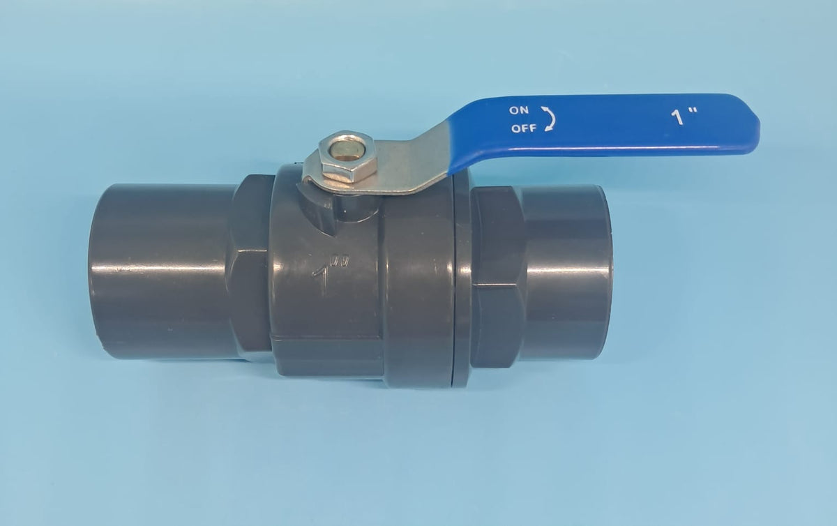 Lever Valve 1" PVC Gray