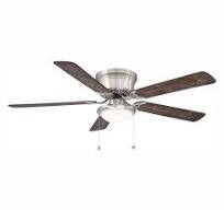Fan 52" Ceiling 1003 023 398 Silver with Brown Blades Center Light