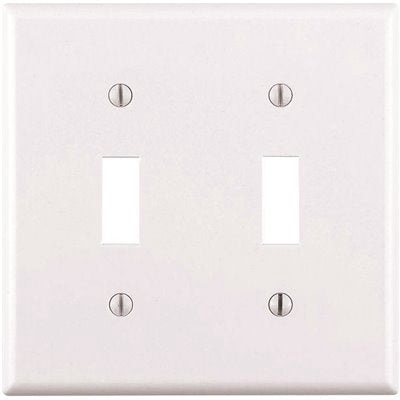 LEVITON Switch Cover Toggle 2 Gang White 001-88009