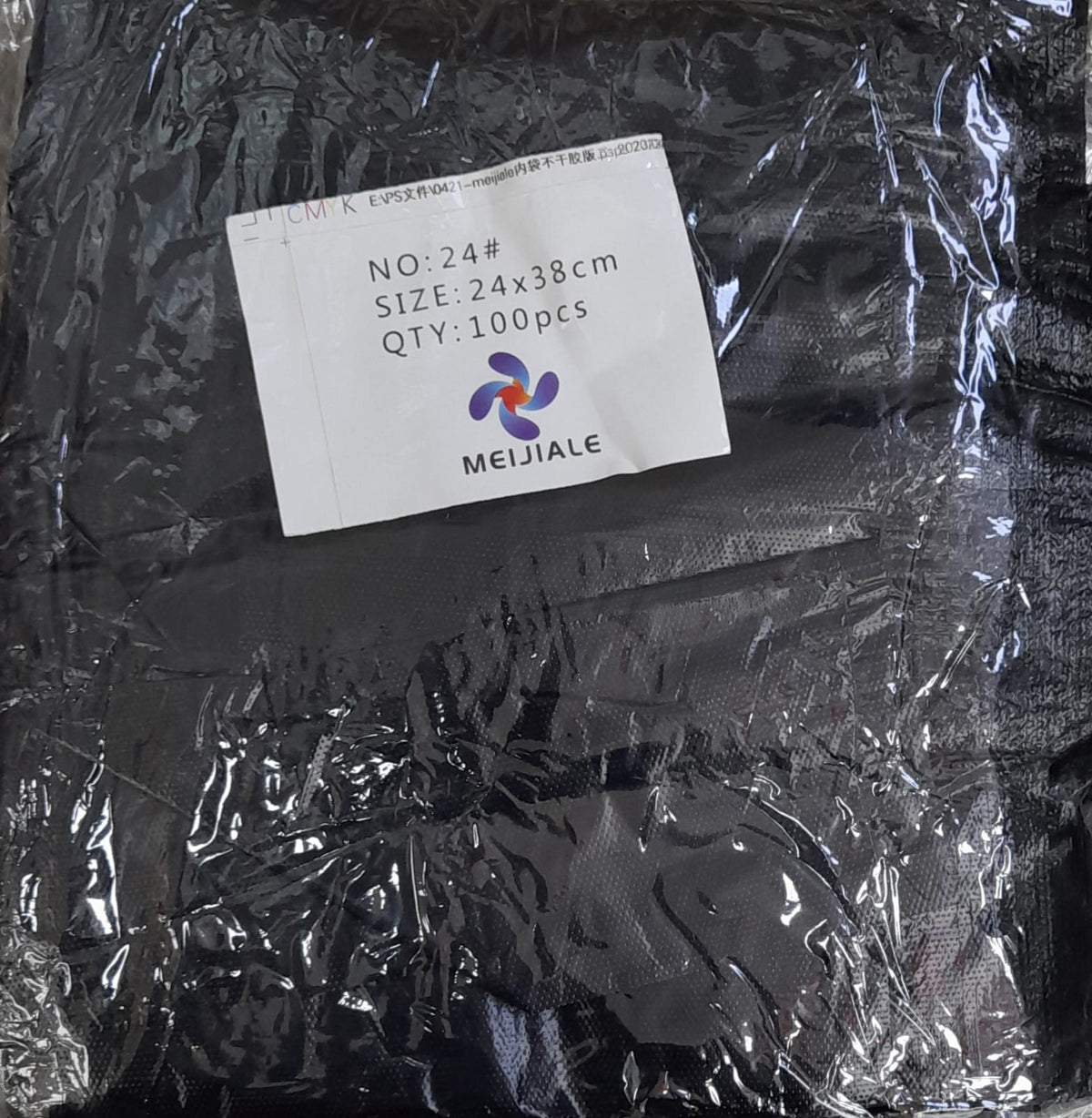 Plastic Bag Black 24CMX38CM 100PCS Pk