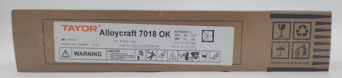 TAYOR Welding Rod #12 11LBS 2.5X350MM 5KG Alloycraft 7018 Ok AE17018025005K350C