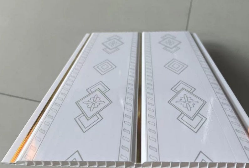 Ceiling PVC 19.5' X 8" #GB004 White with Grey Design