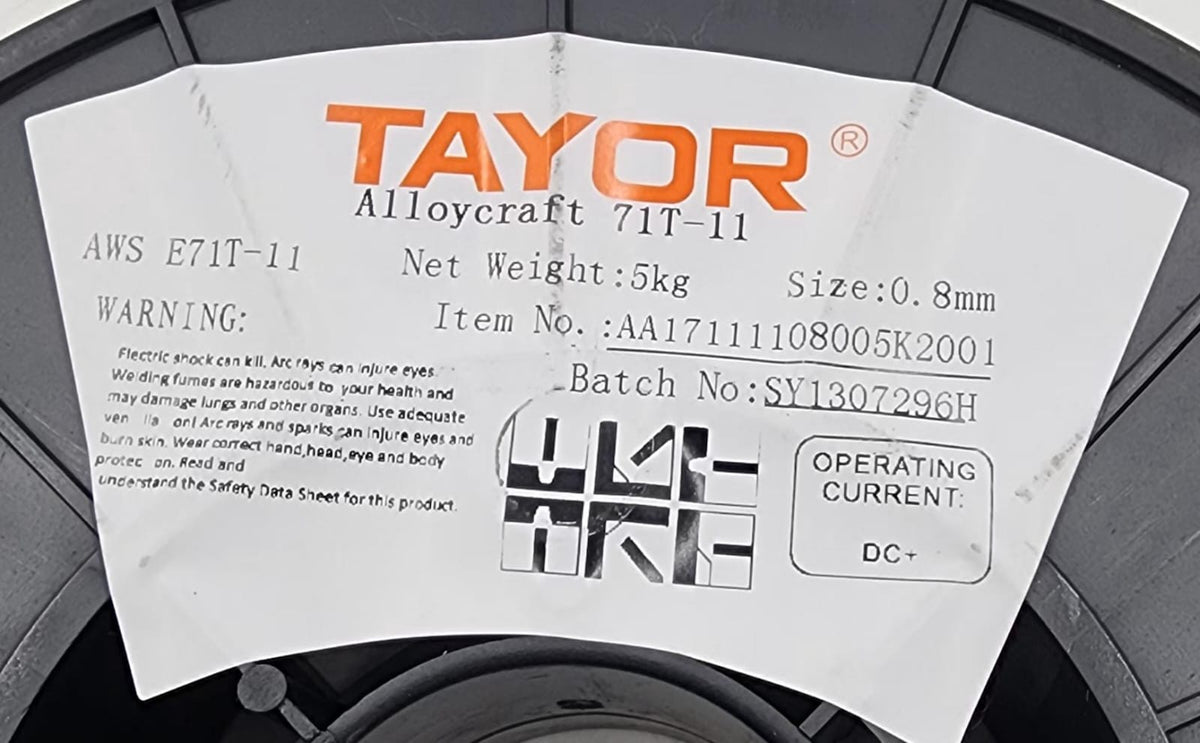TAYOR Welding FLUX-CORED Wire 0.8MM 5KG Alloycraft 71T-11 Silver AA17111108005K2001