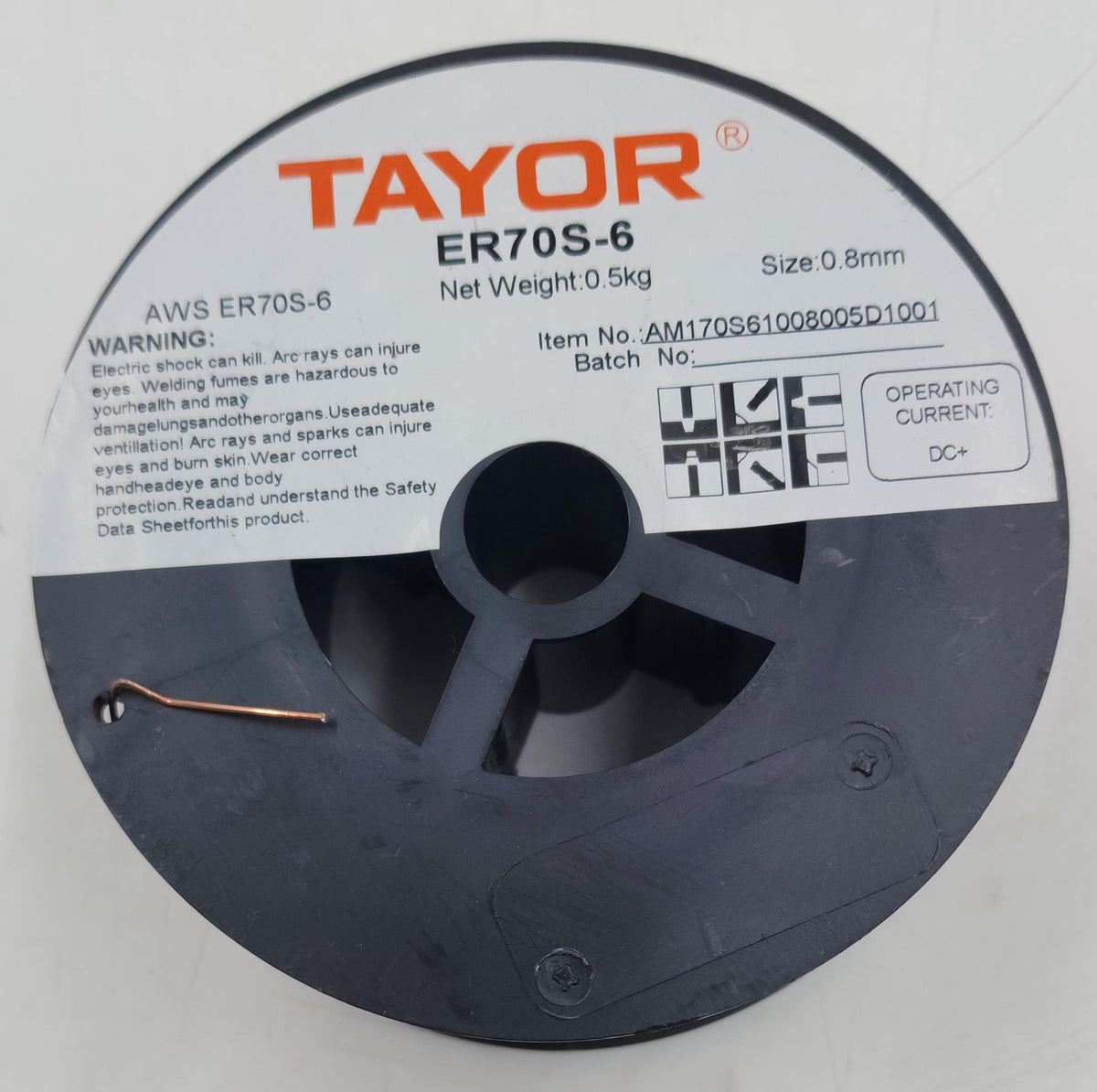 TAYOR Welding FLUX-CORED Wire 0.8MM 0.5KG ER70S-6 Copper AM170S61008005D1001