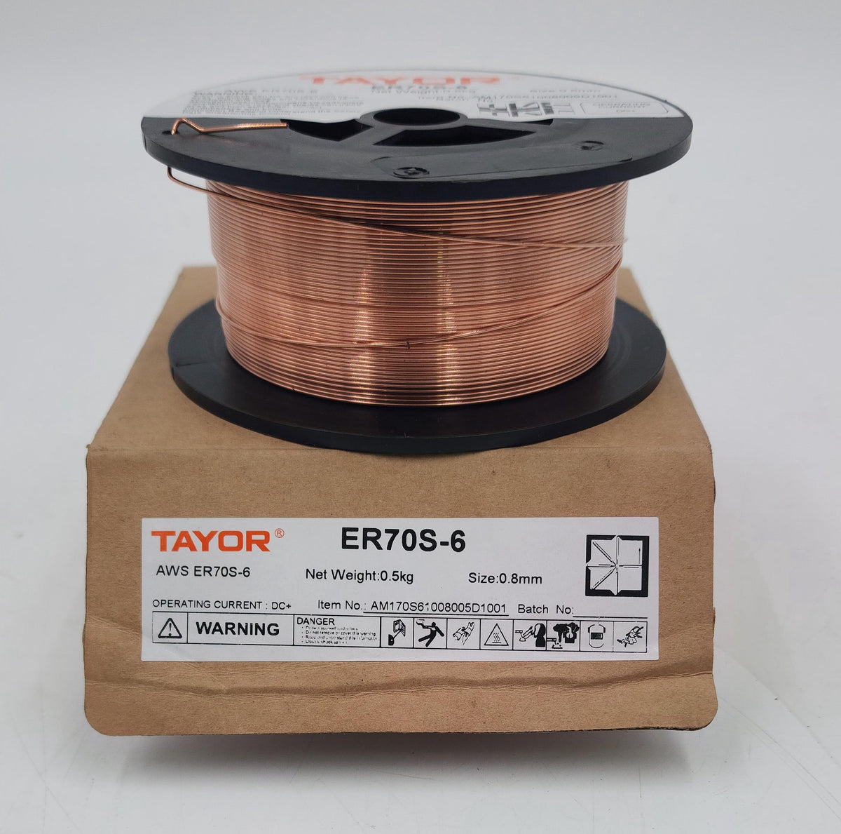 TAYOR Welding FLUX-CORED Wire 0.8MM 0.5KG ER70S-6 Copper AM170S61008005D1001