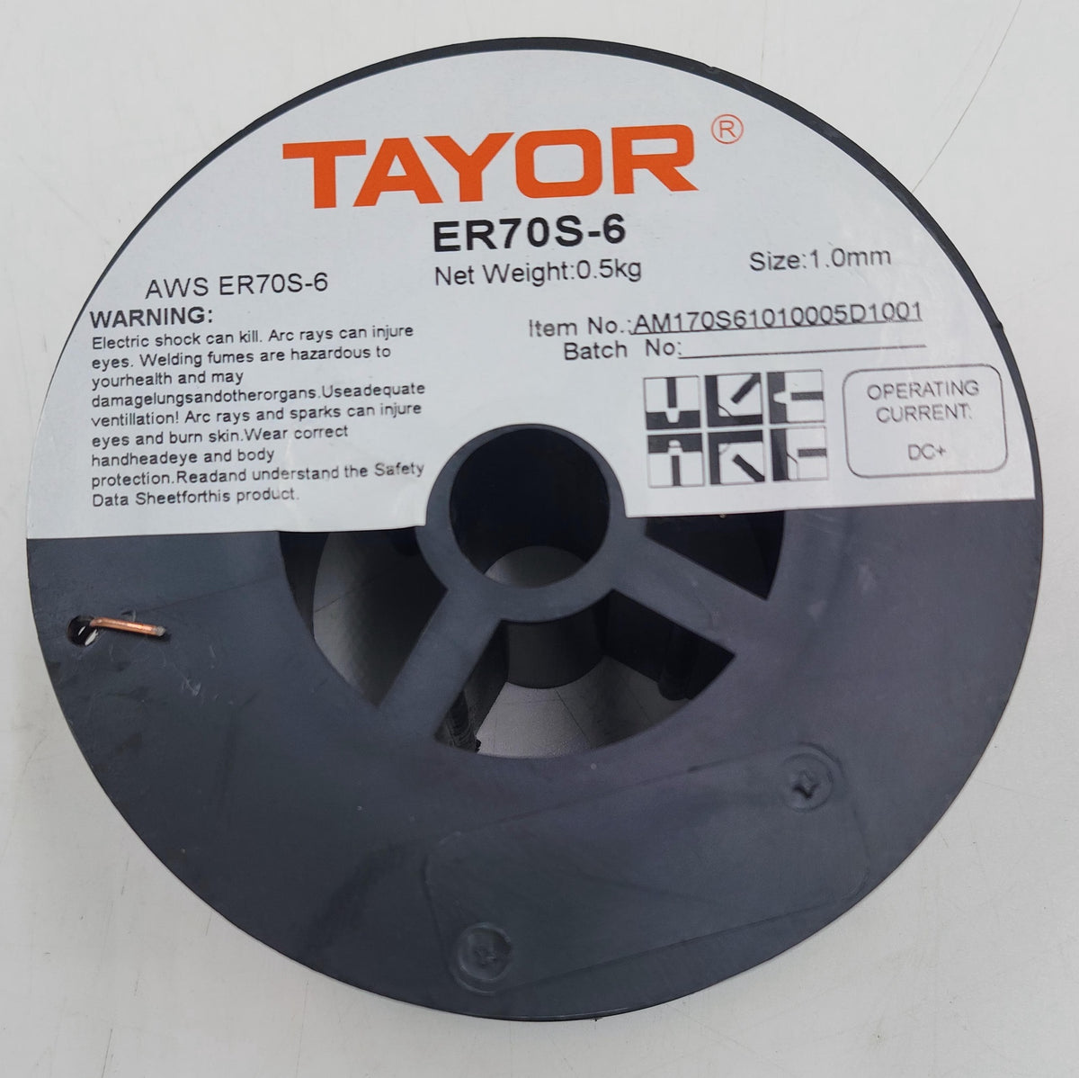TAYOR Welding FLUX-CORED Wire 1.0MM 0.5KG ER70S-6 Copper AM170S61010005D1001