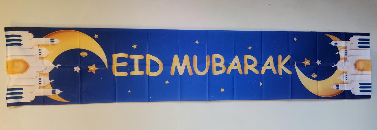Eid / Ramadan Table Runner White / Blue