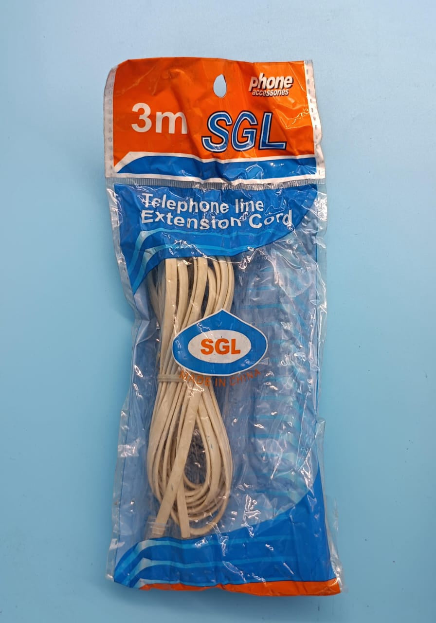 Telephone Extension Cord Sgl 3M 10FT Ivory