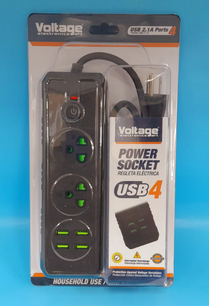 VOLTAGE Power Socket 2 Outlet with USB GTB-01