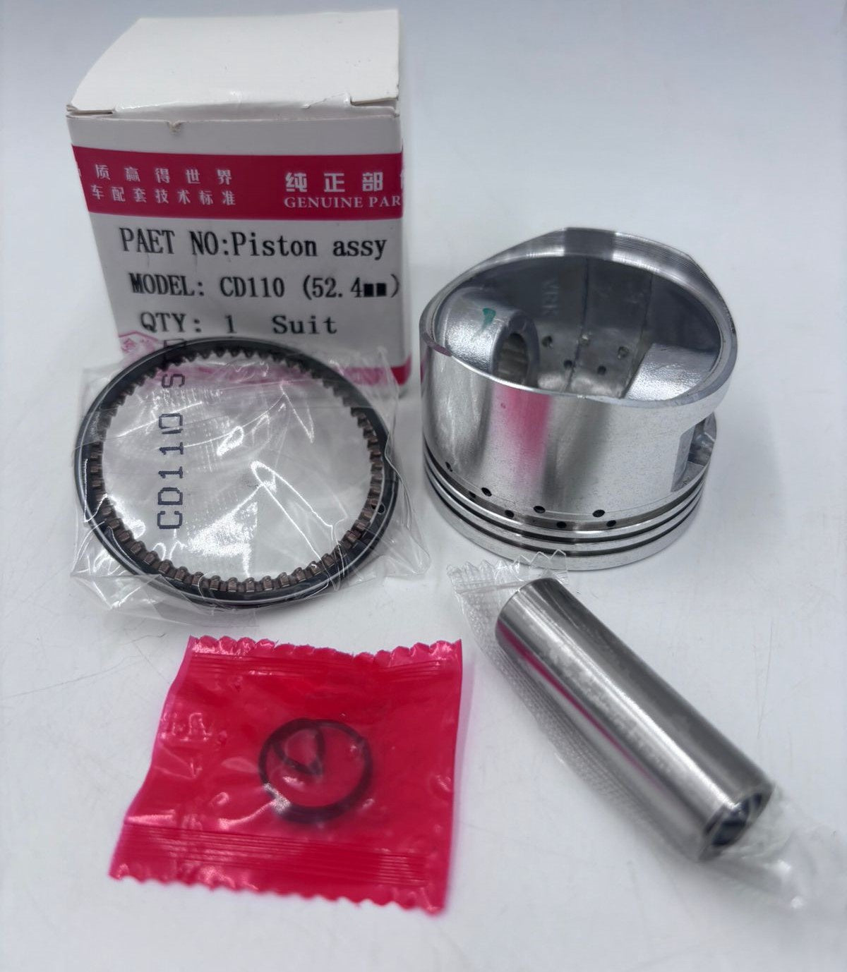 M/CYCLE Piston & Rings Kit CD110 Std 52.4MM