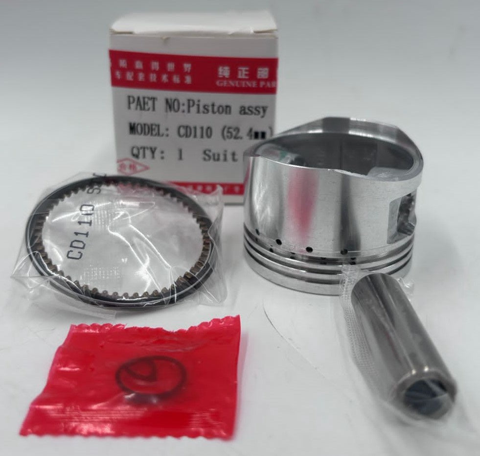 M/CYCLE Piston & Rings Kit CD110 Std 52.4MM