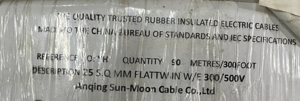 Cable 25MM Welding Black Rubber Insulated