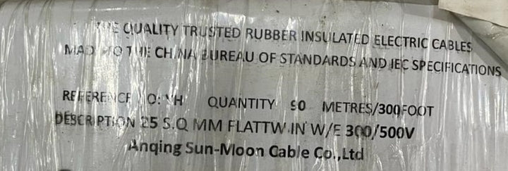 Cable 25MM Welding Black Rubber Insulated