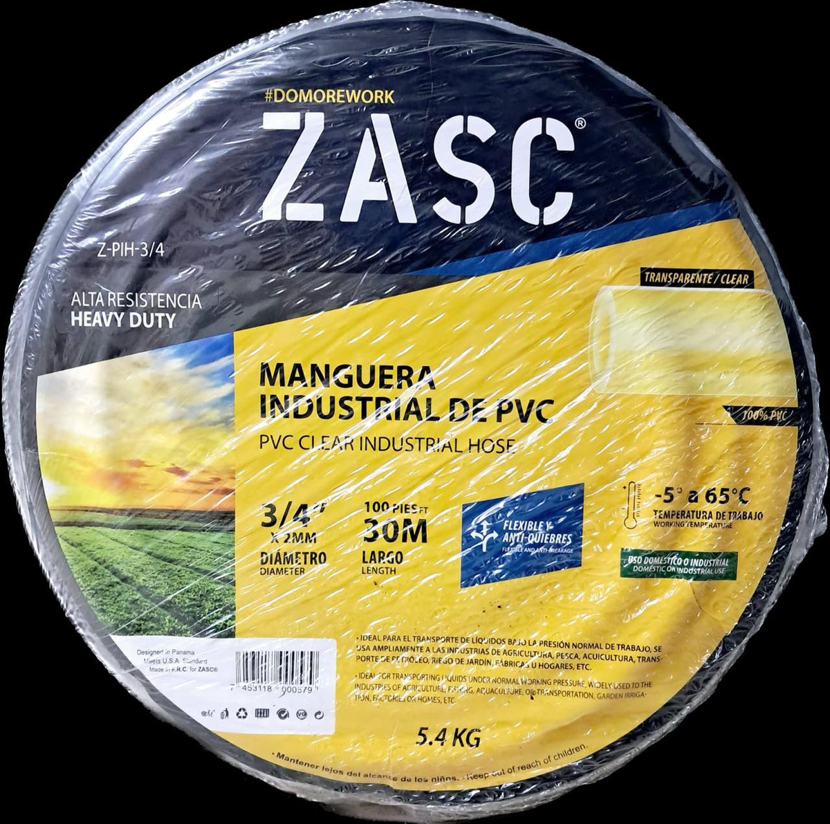 ZASC Hose Clear 3/4" 30M Roll Z-PIH-3/4