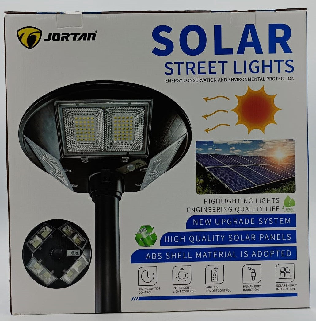 JORTAN Lamp LED Solar Ufo 200W JT-TY-200W + Wall Pole Curve Street 3-WAY BUILT-IN Panel