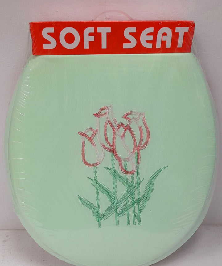 Toilet Seat Soft AA-2198 with Embroidery 16.5 X 14