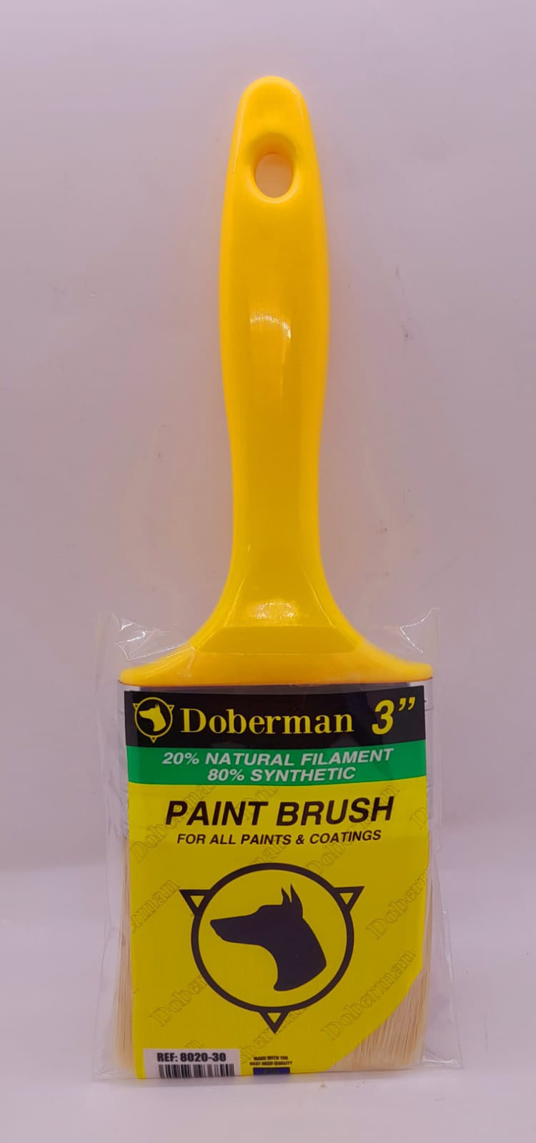DOBERMAN Paint Brush 3" Yellow Plastic Handle 8020-30