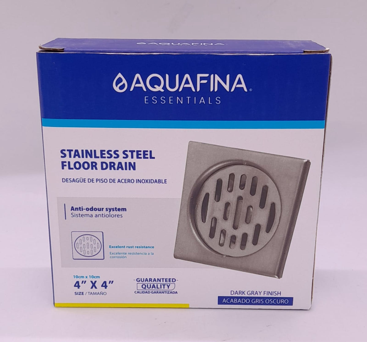 AQUAFINA BLUE Floor Drain Metal Aquafina 4"X4" A-FD-S01GG