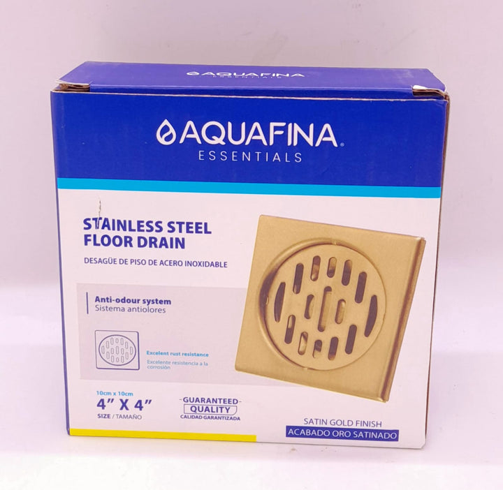 AQUAFINA BLUE Floor Drain Metal Aquafina 4"X4" A-FD-S01GG