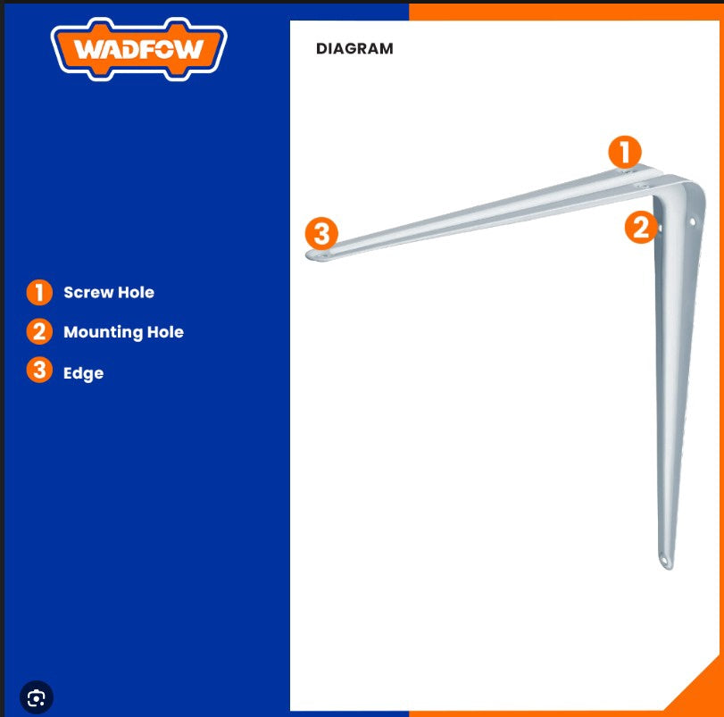 WADFOW Shelf Bracket White WZJ1312 12X14 Sold Each
