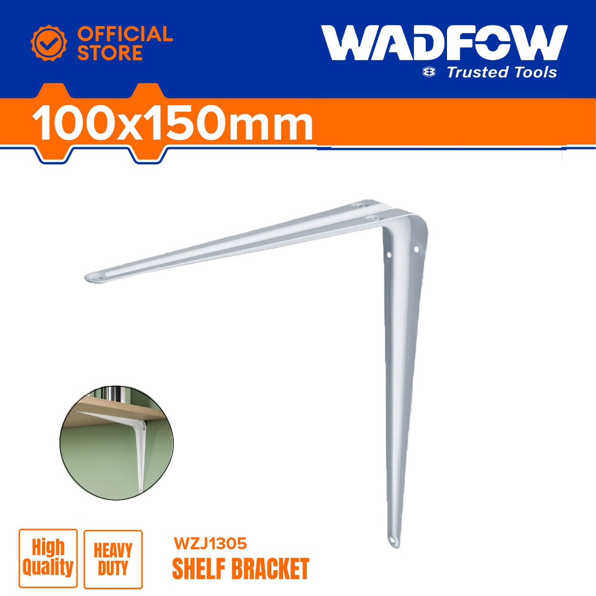 WADFOW Shelf Bracket White WZJ1305 5X6 Sold Each