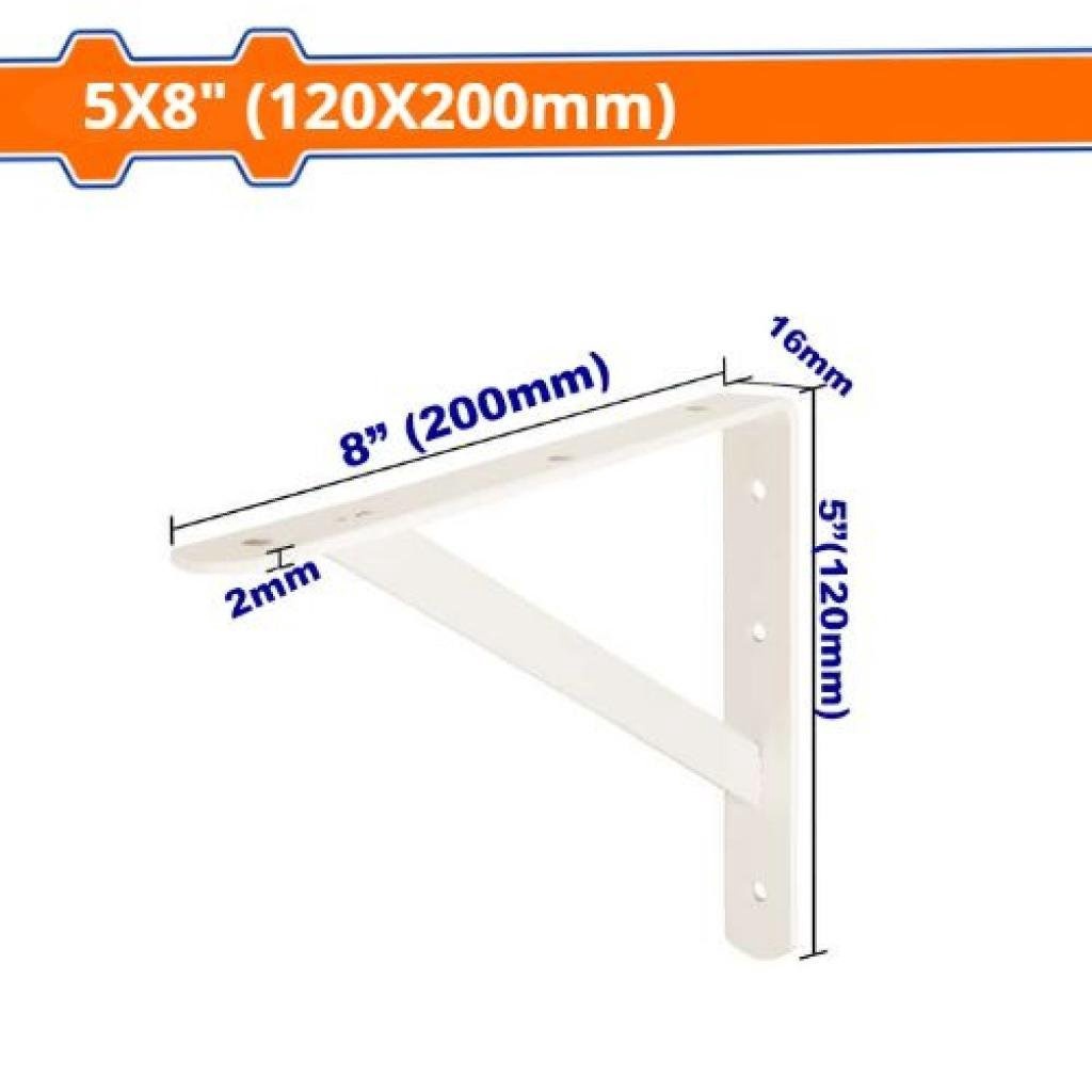 WADFOW Shelf Bracket White WZJ2320 5X8 2MM Sold Each